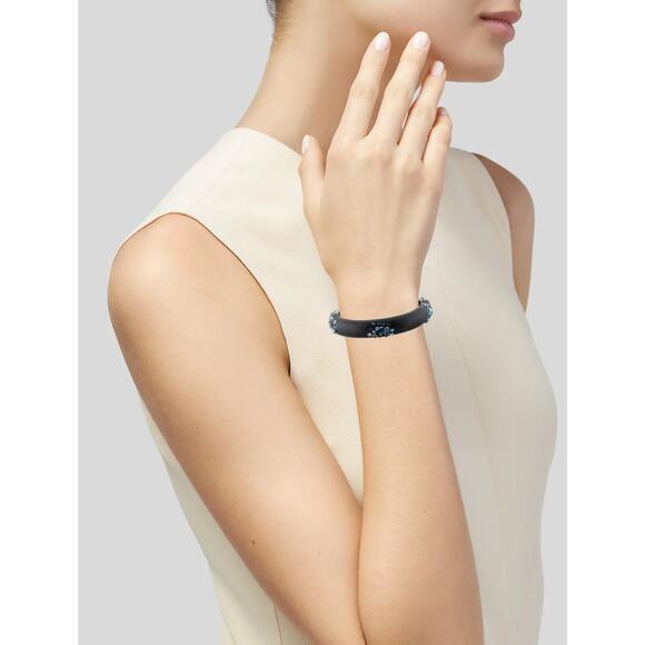 ALEXIS Bittar Crystal Hinged Lucite Bangle - OS - Picture 2 of 2